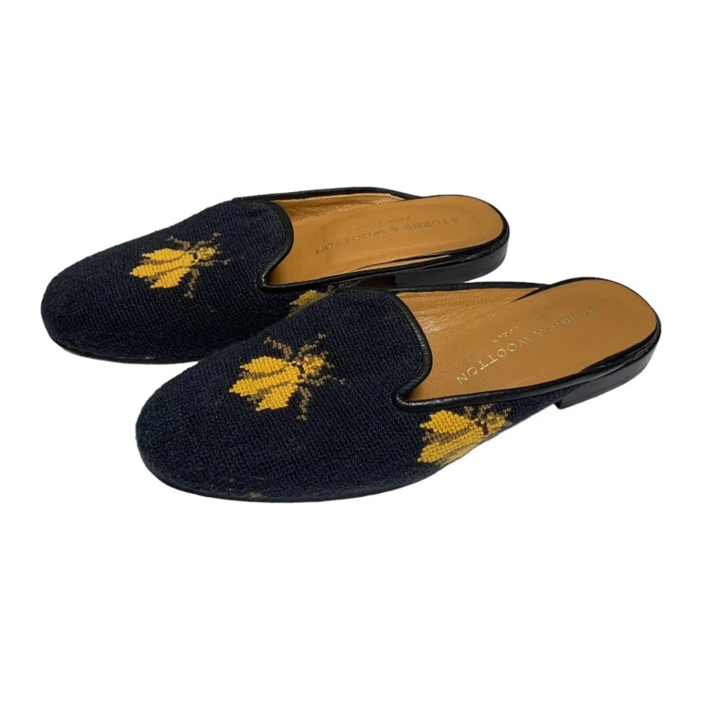 Stubbs & Wootton Women's Size 7 Needlepoint "WASP" Mules Slippers $575